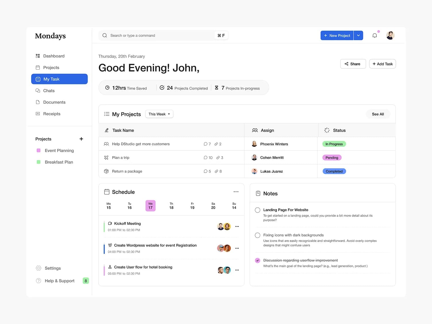 Slotly dashboard preview